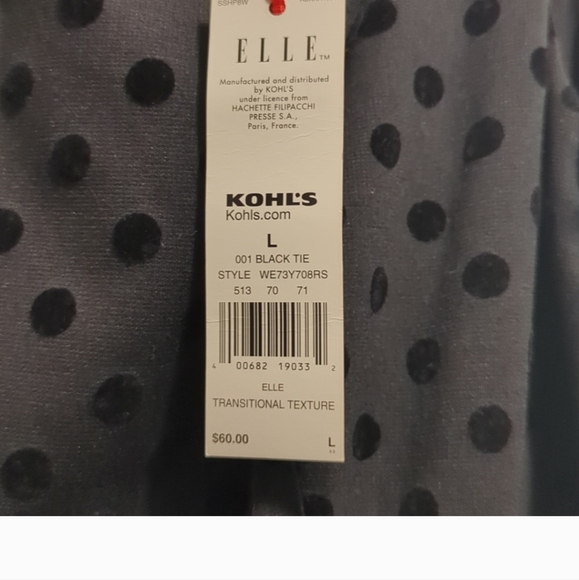 New with tags women's ELLE Black Polka-Dot dress in size large. - Picture 3 of 6